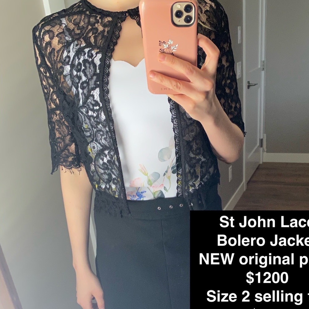 Designer St John lace bolero